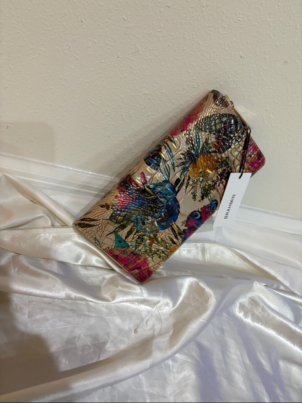 Brahmin Skylar Mariposa Melbourne Zip Around Leather Wallet - Picture 7 of 8